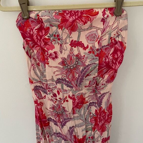 H&M Limited Edition Floral Flowy Strapless Corset Top Jumpsuit w Bow size 2 - Picture 4 of 10